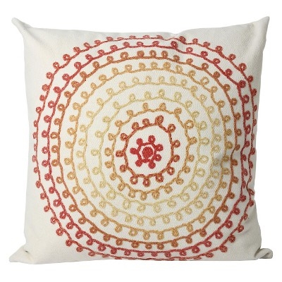 Liora Manne Ombre Threads Decorative Indoor/Outdoor Pillow-Cream/aqua -20" sq Polyester insert - Image 0