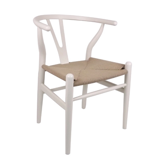 The Wishbone Arm Chair - White/Natural - Image 0