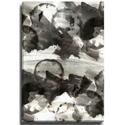"Abstract Black and White" by Brenda Painting Print on Wrapped Canvas - Image 0