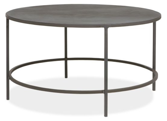 Slim Round Cocktail Table in Natural Steel - Image 0