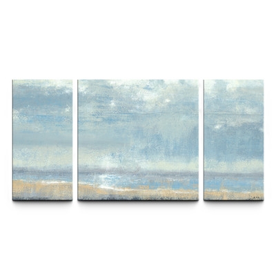Shoreline View Textured 3 Piece Painting - Image 0