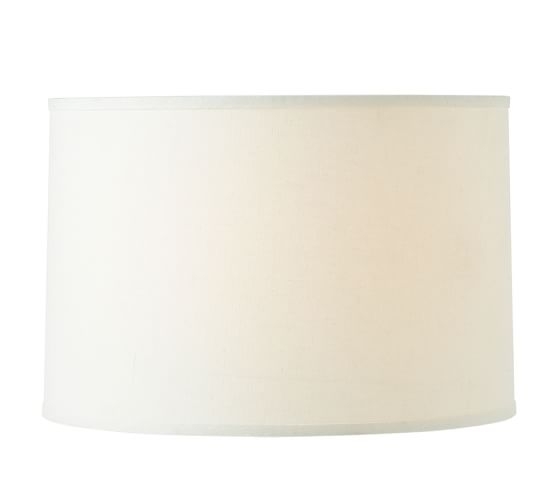 Straight-Sided Linen Drum Lamp Shade - Large, Ivory - Image 0