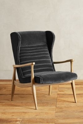 Velvet Roadway Chair - Charcoal - Image 0