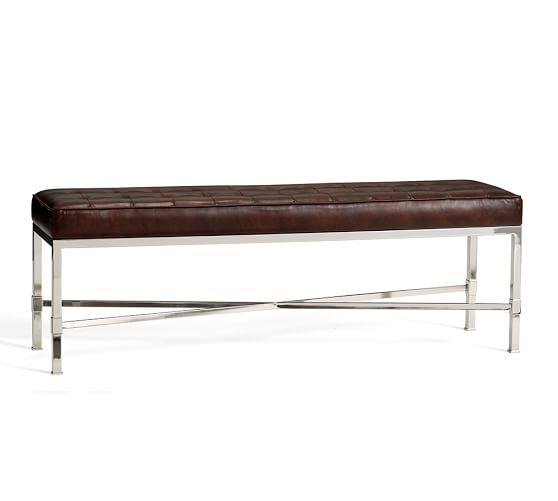 QUINN TUFTED LEATHER BENCH - Image 0