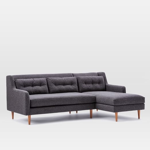 Crosby 2-Piece Right Chaise Sectional - Tweed, Asphalt - Image 0