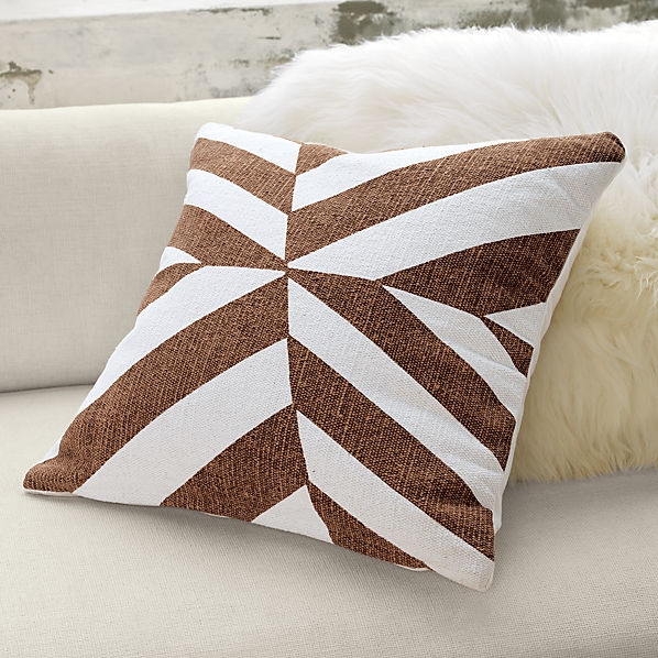 Changes 23" pillow- white/brown- With insert - Image 0