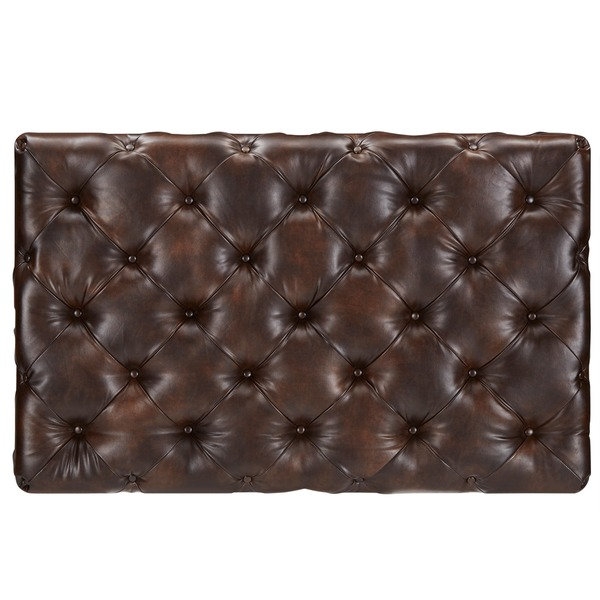 TRIBECCA HOME Knightsbridge Rectangular Tufted Cocktail Ottoman with Casters - Image 0