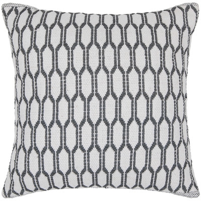 Textured Contemporary Cotton Throw Pillow - 22" H x 22" W - Down fill - Image 0