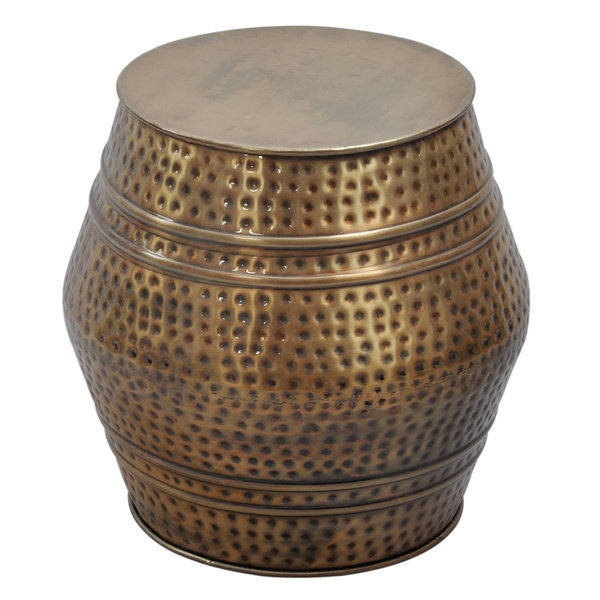 Moroccan Anti-gold Hammered Stool - Image 0