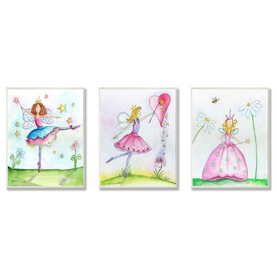 Princess Fairies Triptych 3 Piece Graphic Art Plaque Set - Image 0