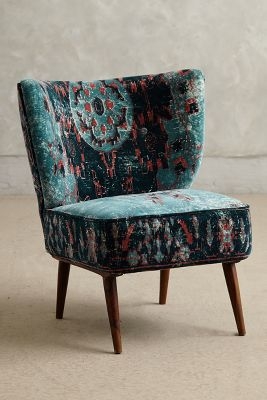 Dhurrie Occasional Chair - Dark Turquoise - Image 1