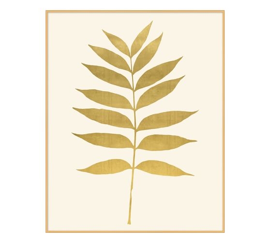 Gold Leaf Fern Print 1 - 17.5"x22" - Framed - Image 0