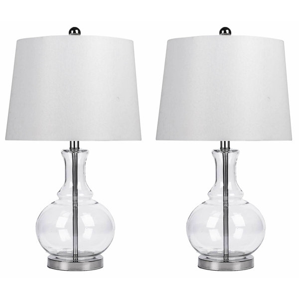 ABBYSON LIVING Ellis Clear Glass Table Lamp (Set of 2) - Image 0