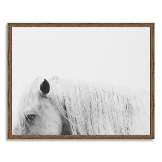 Framed Print - Horse I - 40" x 27" - Medium Oak Finish Frame - Image 0