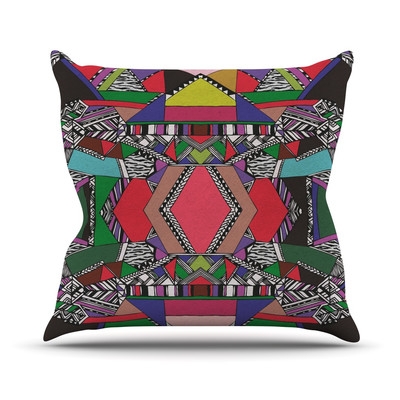 African Motif Throw Pillow - 16x16, With Insert - Image 0