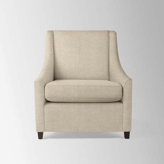 Sweep Armchair - Brushed Heathered Cotton, Flax - Image 0