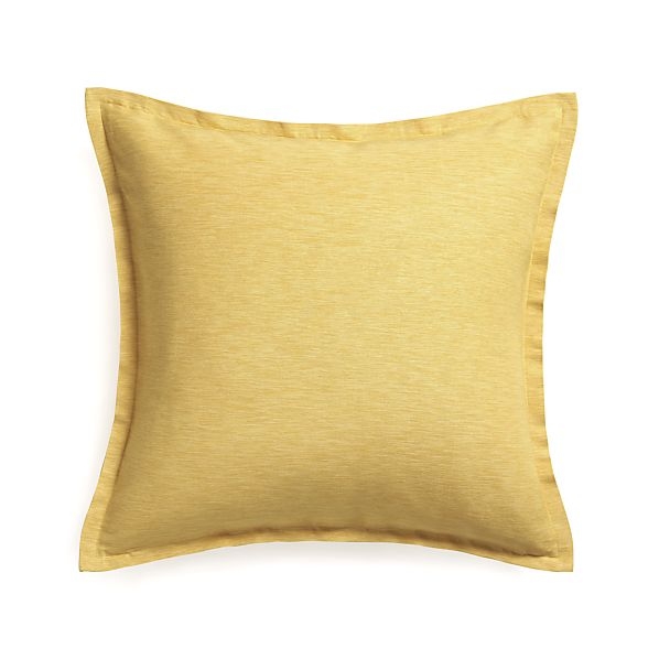 Linden Saffron Yellow 23" Pillow with Feather-Down Insert - Image 0
