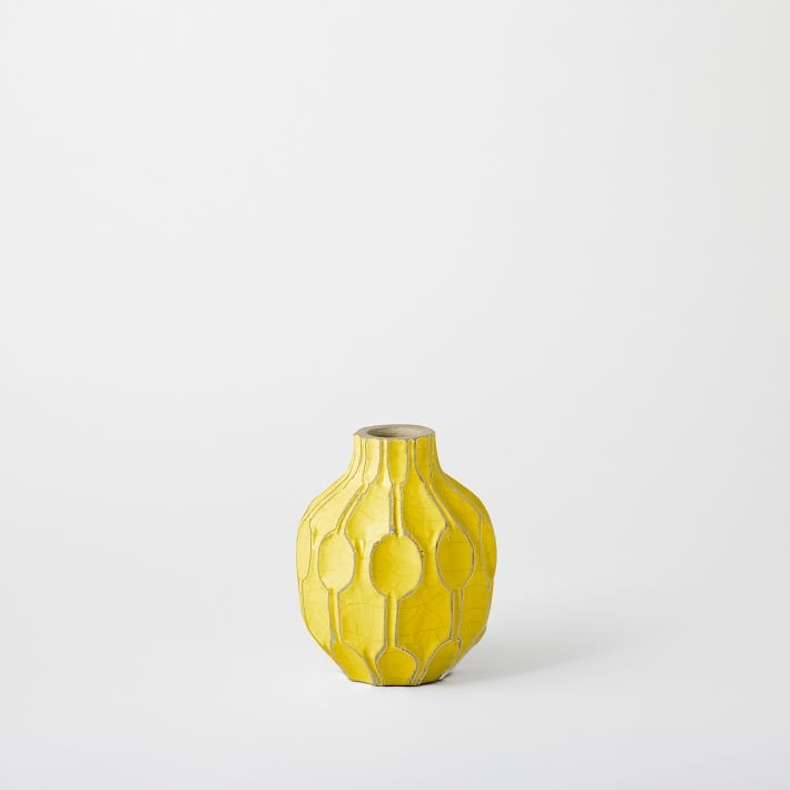 Linework Vases â€“ Short Shoulder Vase, Saffron - Image 0