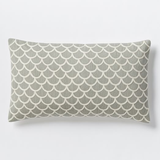 Scalloped Crewel Pillow Cover - Image 0