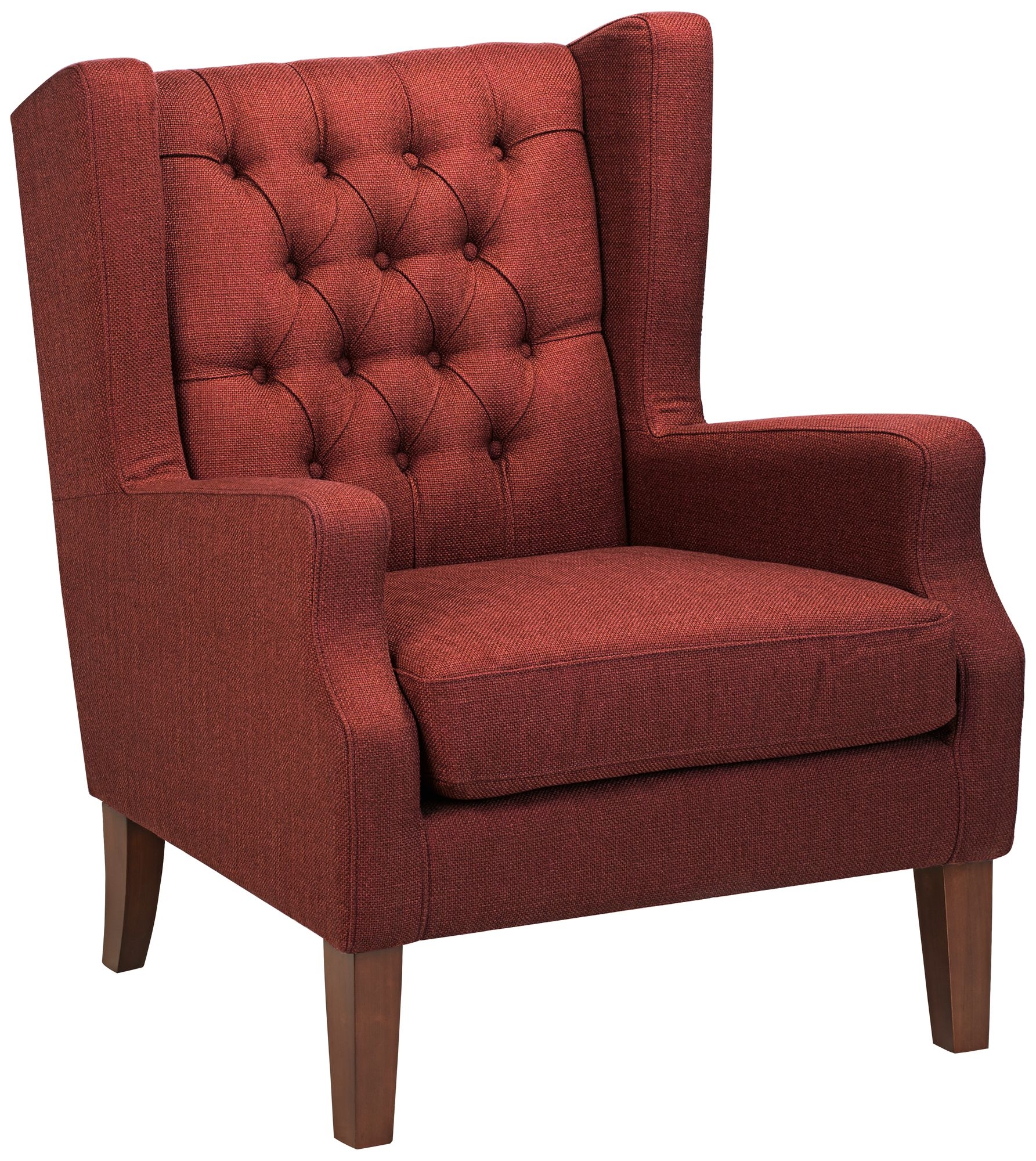 Maxwell Lillian Tufted Russet Red Armchair - Image 0