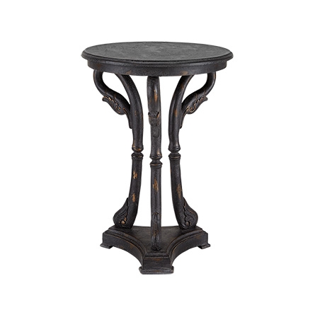 MERLE ROUND END TABLE IN BLACK - Image 0
