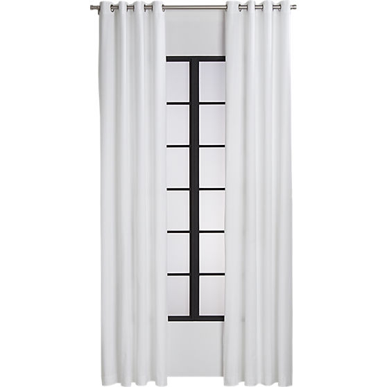 Basketweave white curtain panel 48"x120" - Image 0