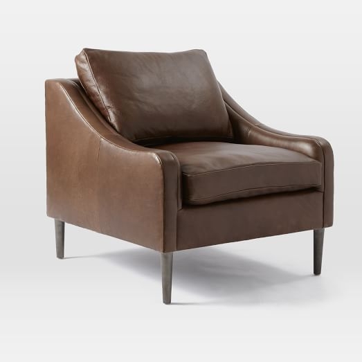 Lindrum Leather Armchair - Semi Aniline Leather, Clove - Image 0