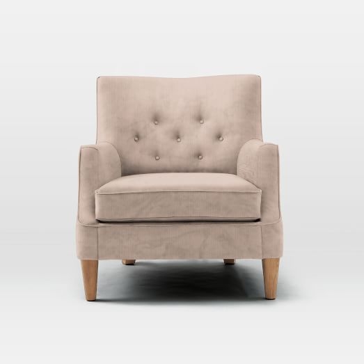 Livingston Chair - Luster Velvet, Dusty Blush - Image 0