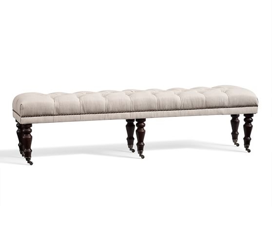 Raleigh Tufted Bench with Turned Legs - Image 0
