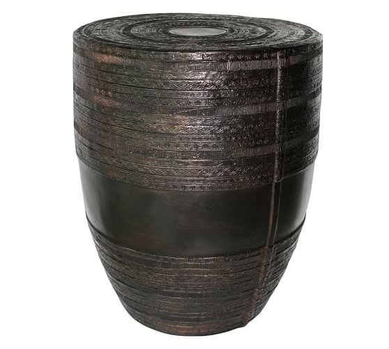 METAL DRUM ACCENT TABLE - Image 0