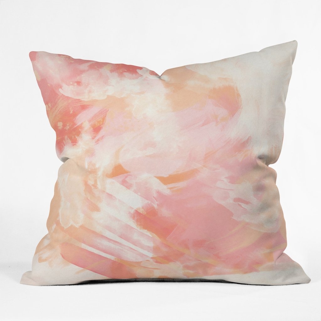 FLAMINGO WATERCOLOR Outdoor Throw Pillow - 18" x 18" - With insert - Image 0