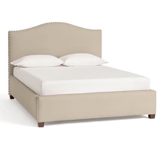 Raleigh Upholstered Camelback Low Bed & Headboard - Image 0