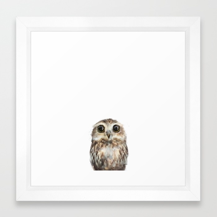 Little Owl - FRAMED MINI 12"sq. ART PRINT - Image 0