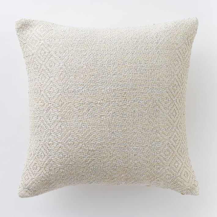 Woven Metallic Silver Pillow Cover - 18"sq. -  Without insert - Image 0