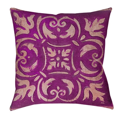 Mosaic Indoor/Outdoor Throw Pillow - Purple, 20x20, With Insert - Image 0