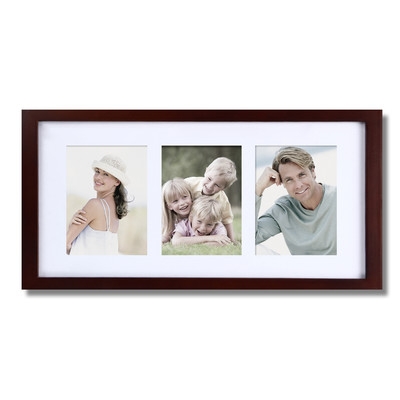 3 Opening Decorative Wall Hanging Picture Frame - Walnut - Image 0