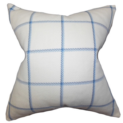 Temples Plaid Cotton Throw Pillow 18" x 18" with insert - Image 0