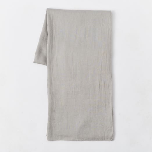 Oversized Washed Linen Bed Scarf - Frost Gray - Image 0