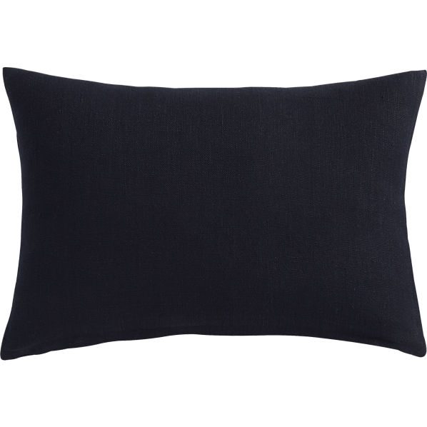 Linon navy 18"x12" pillow with down insert - Image 0