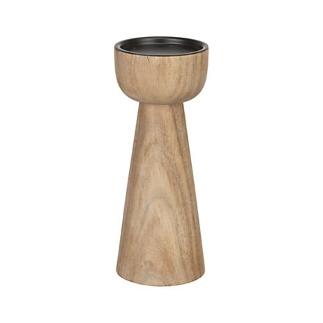 Owen Acacia Wood Pillar Candle Holders- Small - Image 0