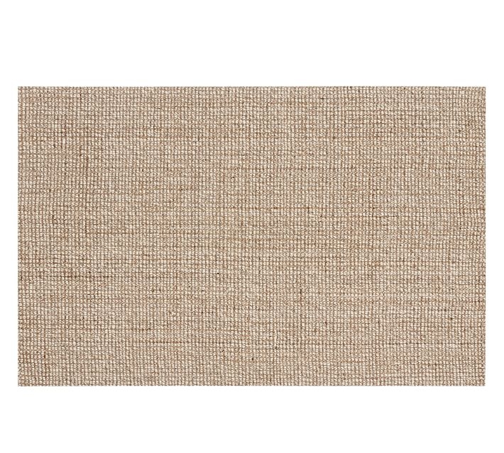 Chunky Wool & Boucle-Woven Jute Rug,8x10', Natural - Image 0