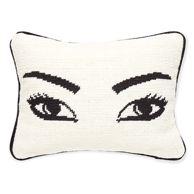 Eyes Needlepoint Wool Lumbar Pillow - Image 0