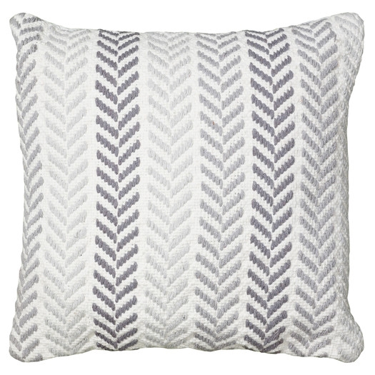 Chevron Cotton Throw Pillow - Grey -  18" H x 18" W -  Polyester/Polyfill insert - Image 0