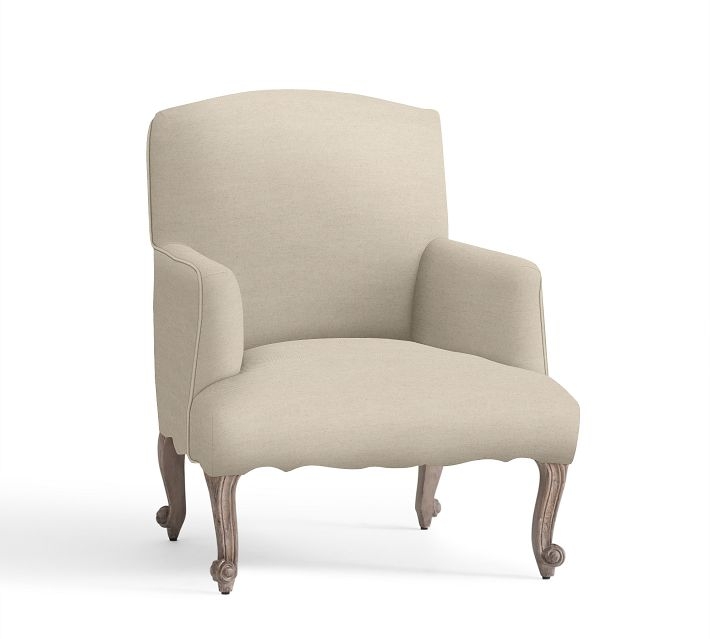 Lincoln Upholstered Armchair - Linen, Oatmeal - Image 0