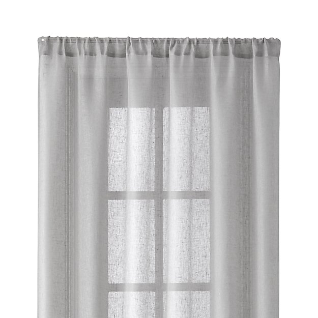Light Grey Linen Sheer 52"x108" Curtain Panel - Image 0