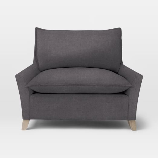 Bliss Down-Filled Chair-and-a-Half - Linen Weave, Steel Gray - Image 0