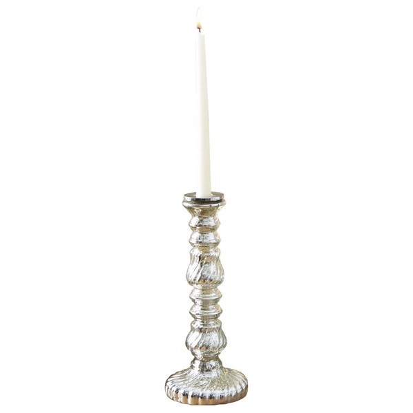 Mercury Glass Candlestick Holder - Image 0