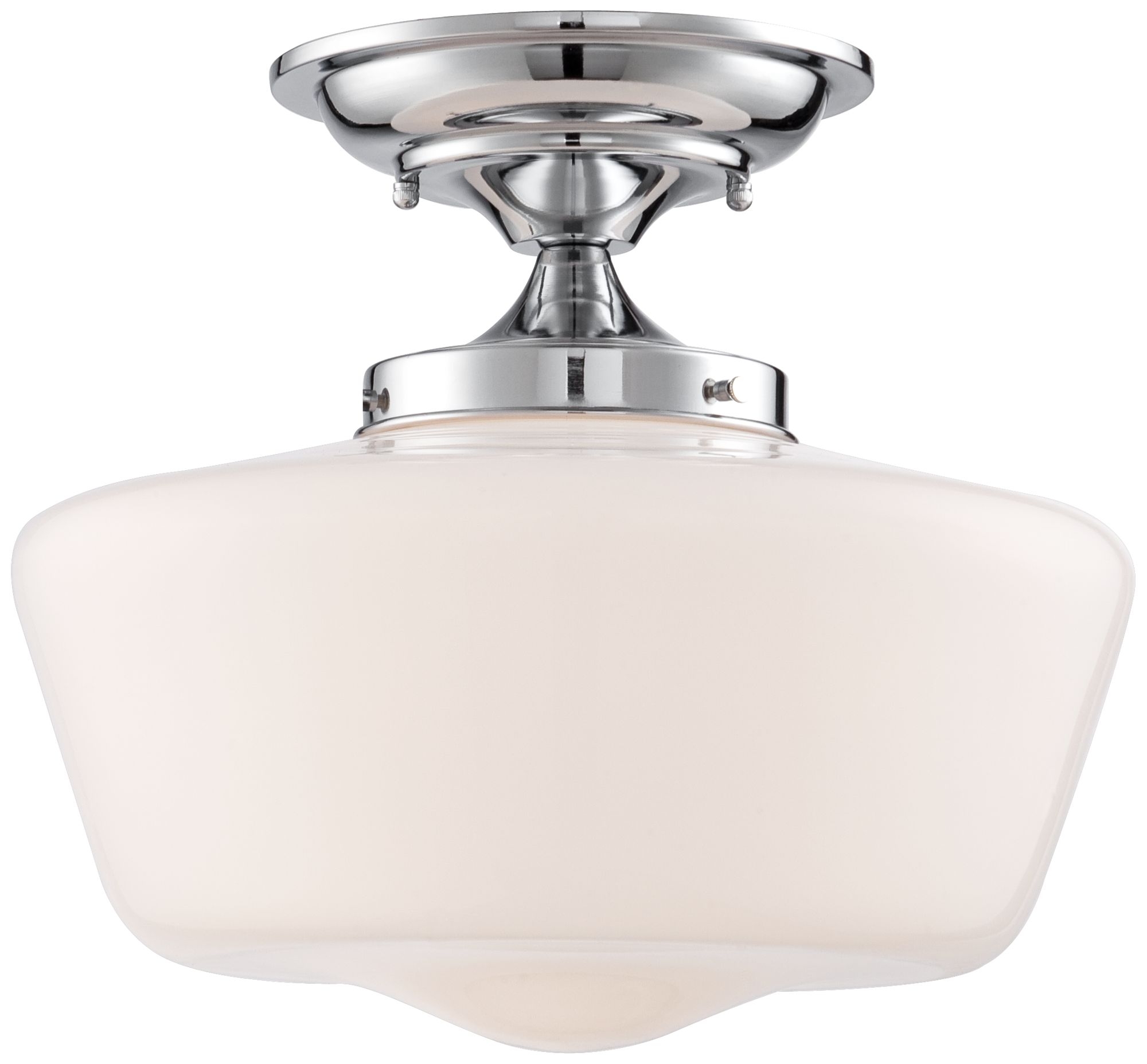 Schoolhouse Floating 12" Wide Chrome Ceiling Light - Image 0