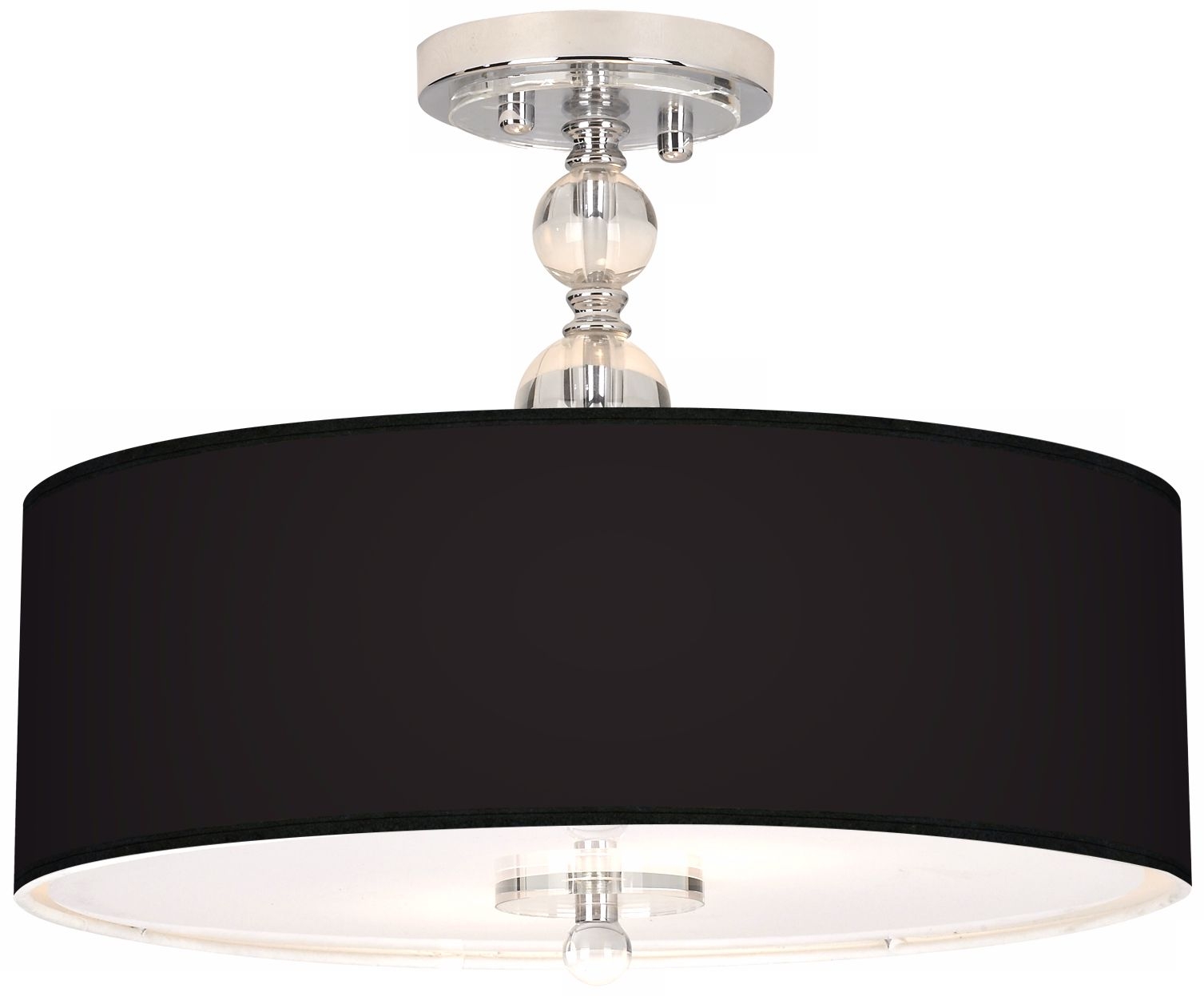 All Black Giclee 16" Wide Semi-Flush Ceiling Light - Image 0