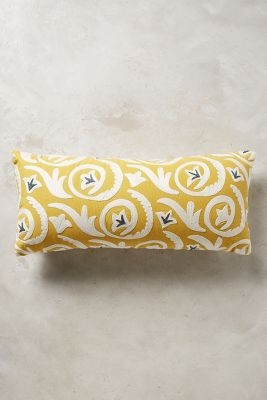 Luisette Embroidered Pillow - Yellow, 12x27, Insert not included - Image 0